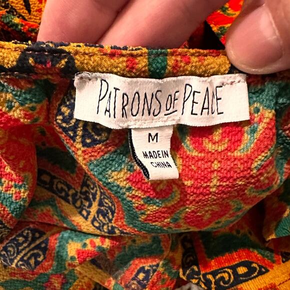 Patrons of Peace Women's Halter Top Floral Boho Sleeveless Strappy Back, size M - Picture 3 of 7